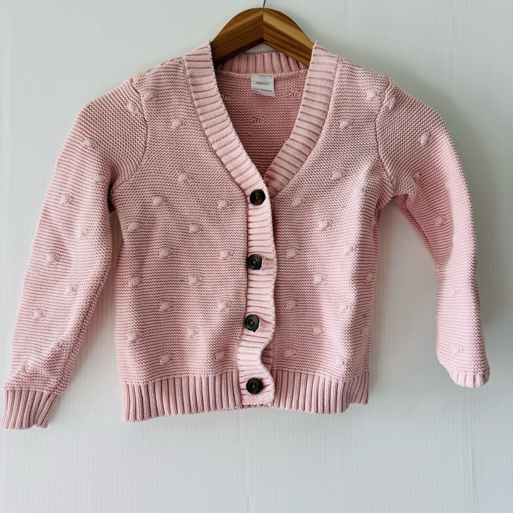 Hanna Andersson Light Pink Knit cardigan Sweater